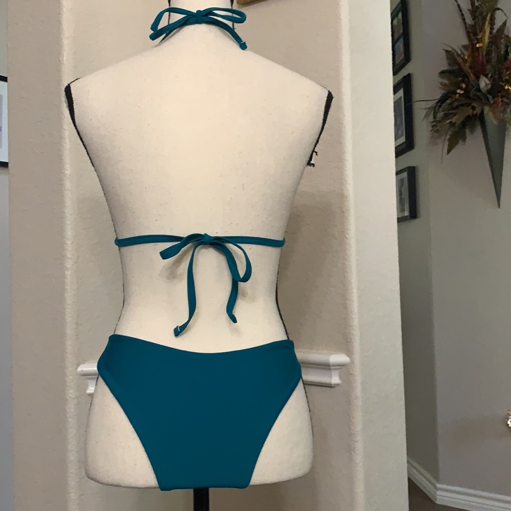SHEIN teal triangle bikini 2 piece set swimsuit - Picture 13 of 17
